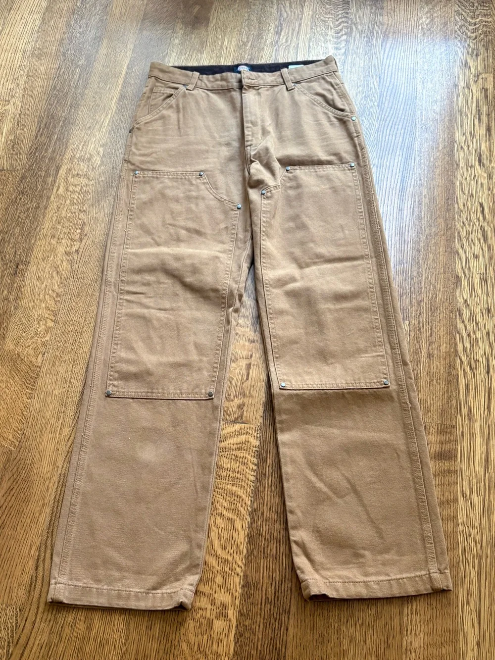 VTG Dickies Riveted Double Knee Workwear Pants 30x30 Mens Tan Canvas Gorpcore